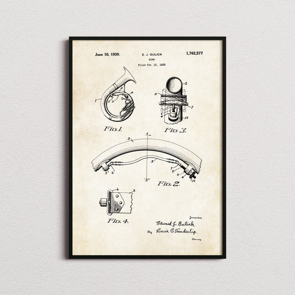 Basset Horn Patent Print