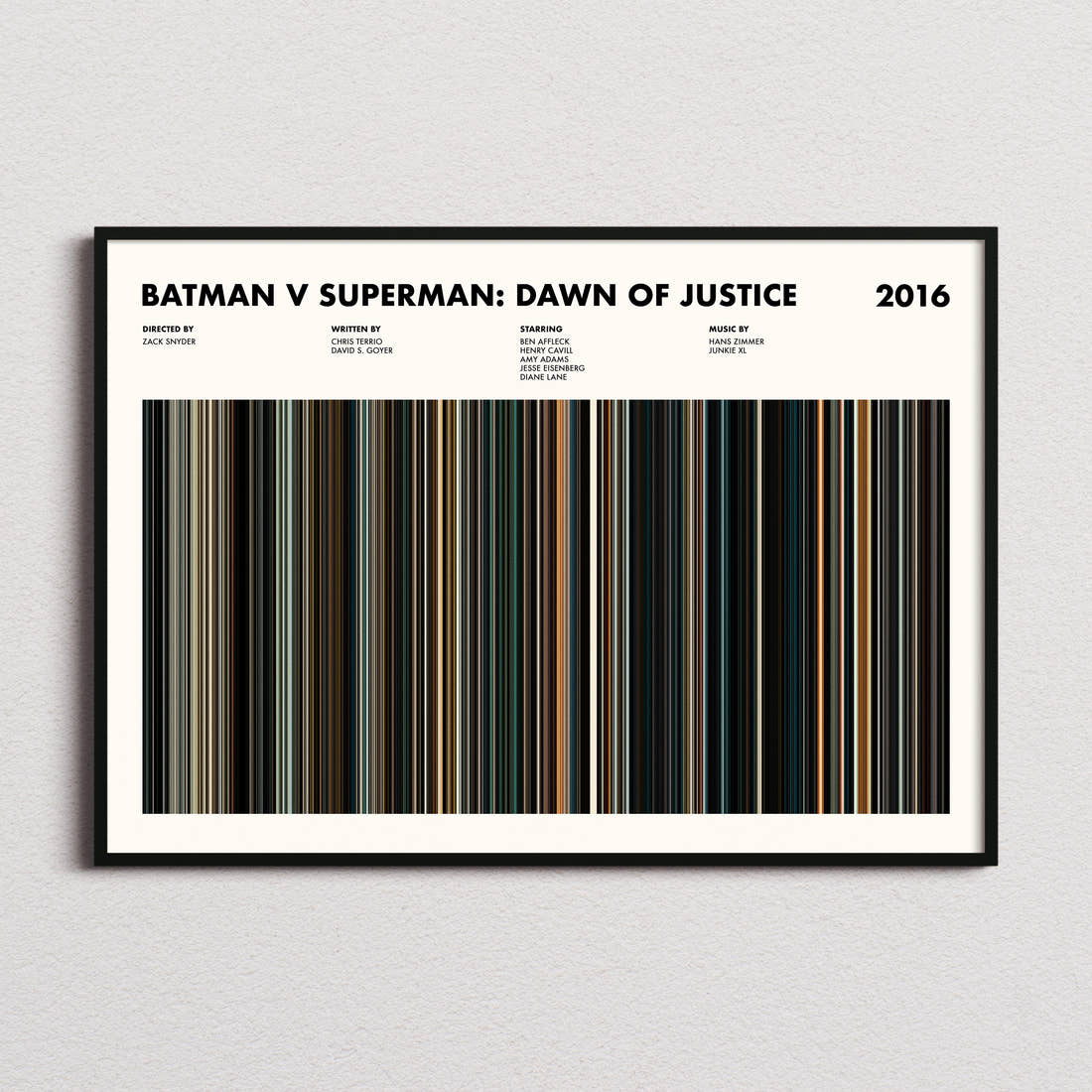 Batman v Superman: Dawn of Justice Movie Barcode Poster
