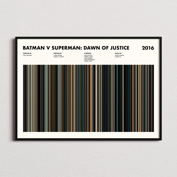 Batman v Superman: Dawn of Justice Movie Barcode Poster