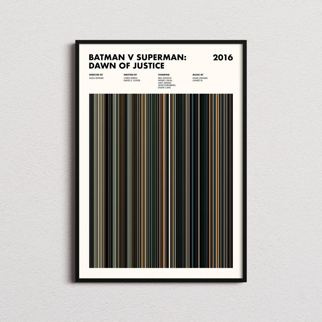 Batman v Superman: Dawn of Justice Movie Barcode Poster