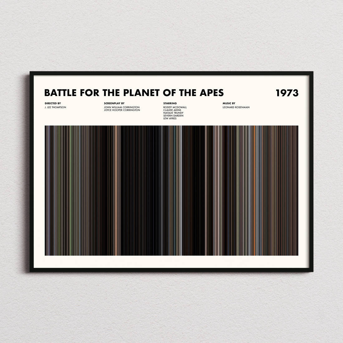 Battle for the Planet of the Apes Movie Barcode Poster