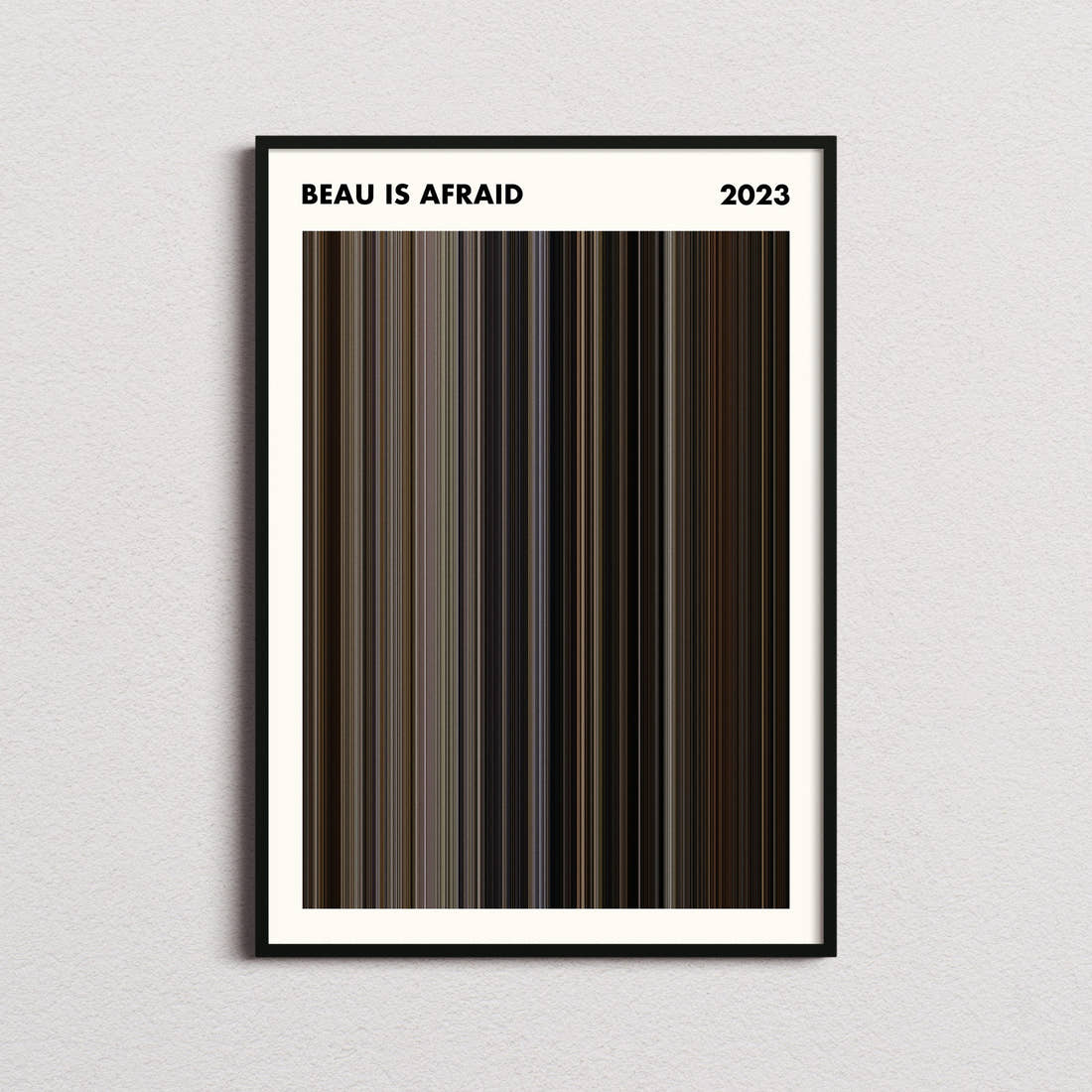 Beau Is Afraid Movie Barcode Poster - Simplified