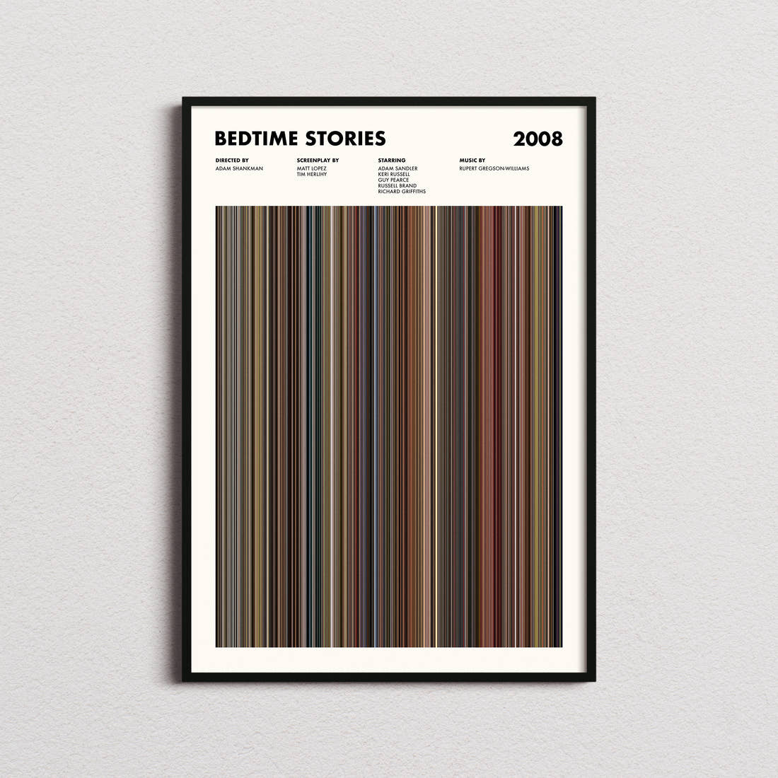 Bedtime Stories Movie Barcode Poster