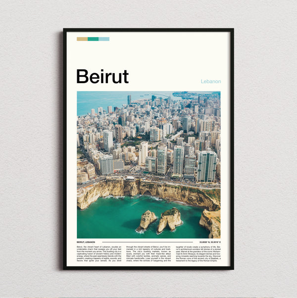 Beirut - Coastal Cityscape - Travel Print