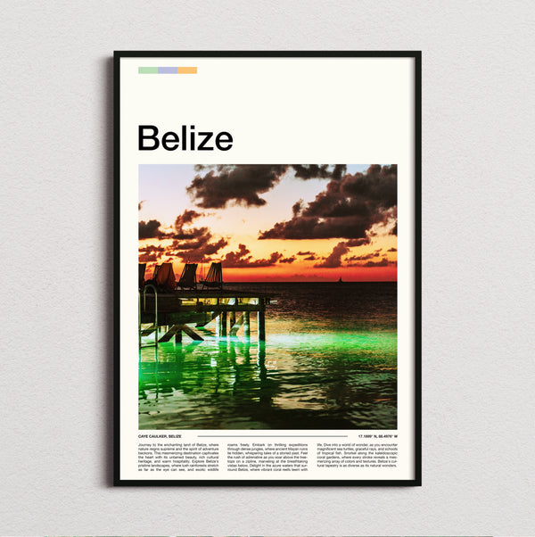 Belize - Sunset Over The Pier - Travel Print