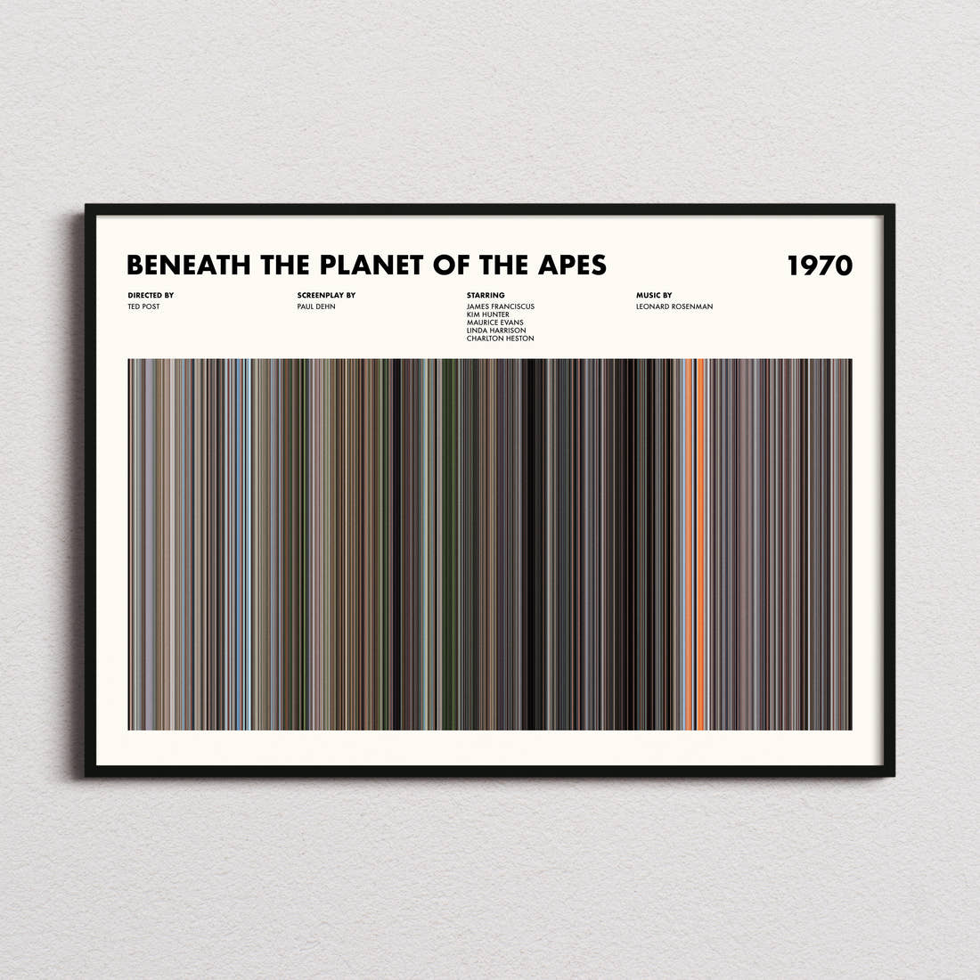Beneath the Planet of the Apes Movie Barcode Poster