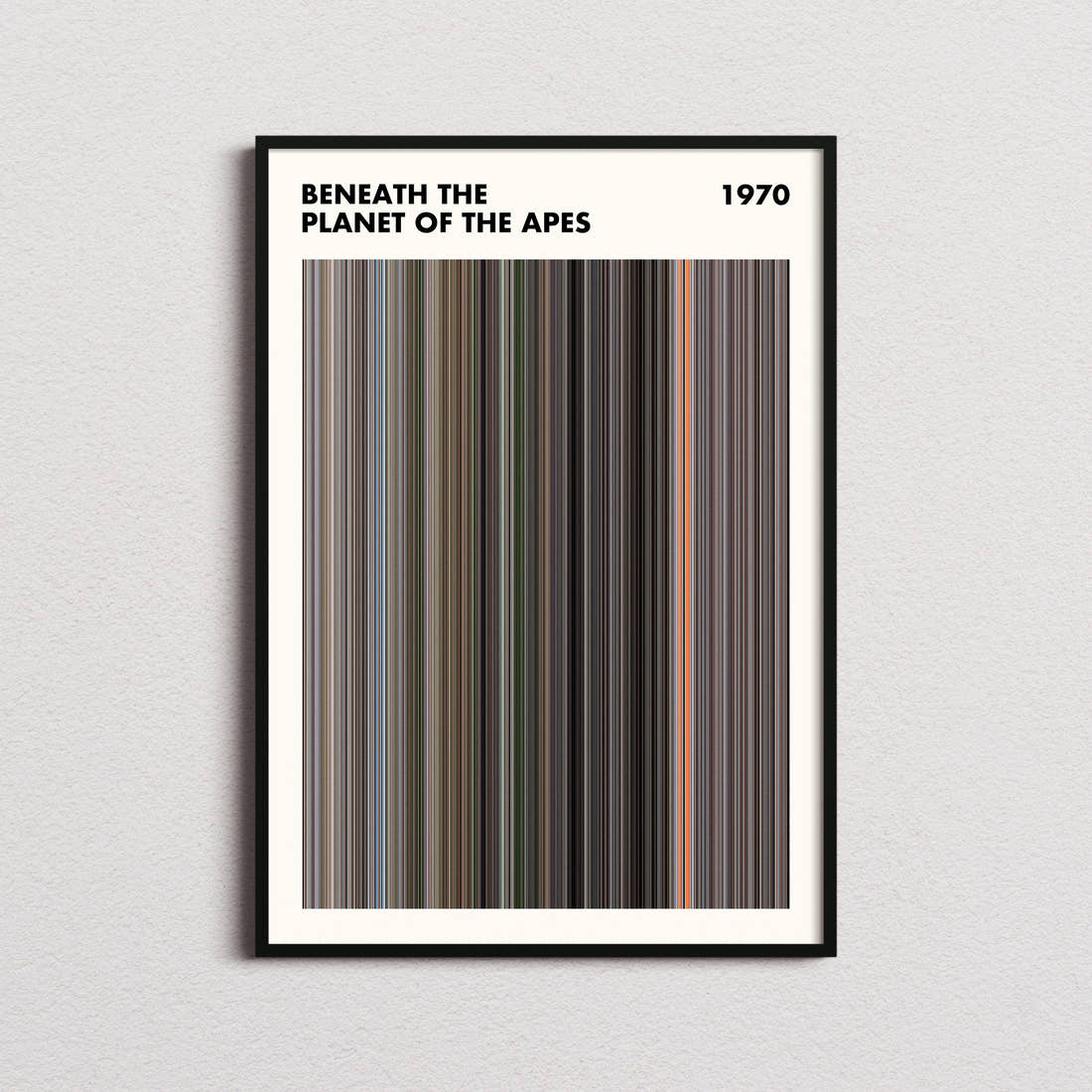 Beneath the Planet of the Apes Movie Barcode Poster - Simplified