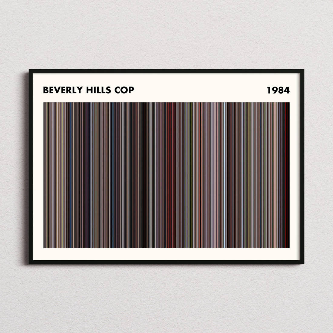 Beverly Hills Cop Movie Barcode Poster - Simplified