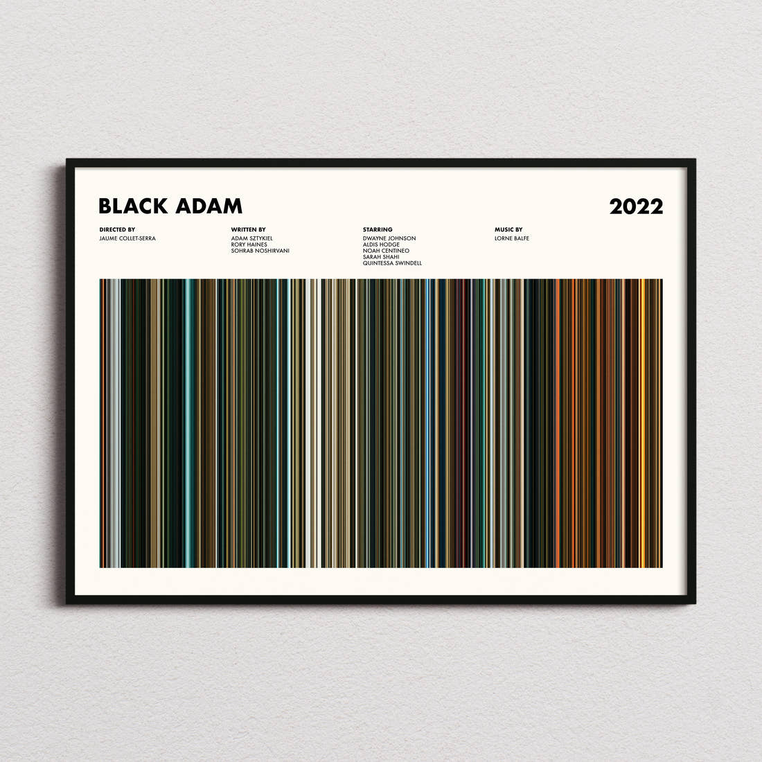 Black Adam Movie Barcode Poster