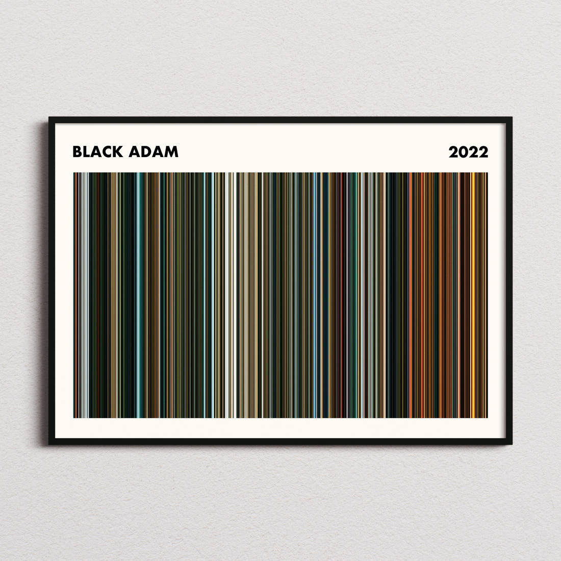 Black Adam Movie Barcode Poster - Simplified