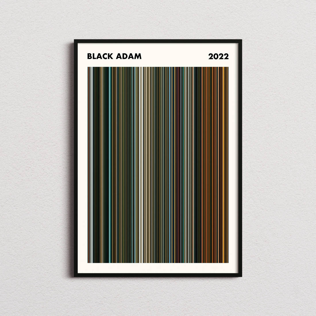 Black Adam Movie Barcode Poster - Simplified