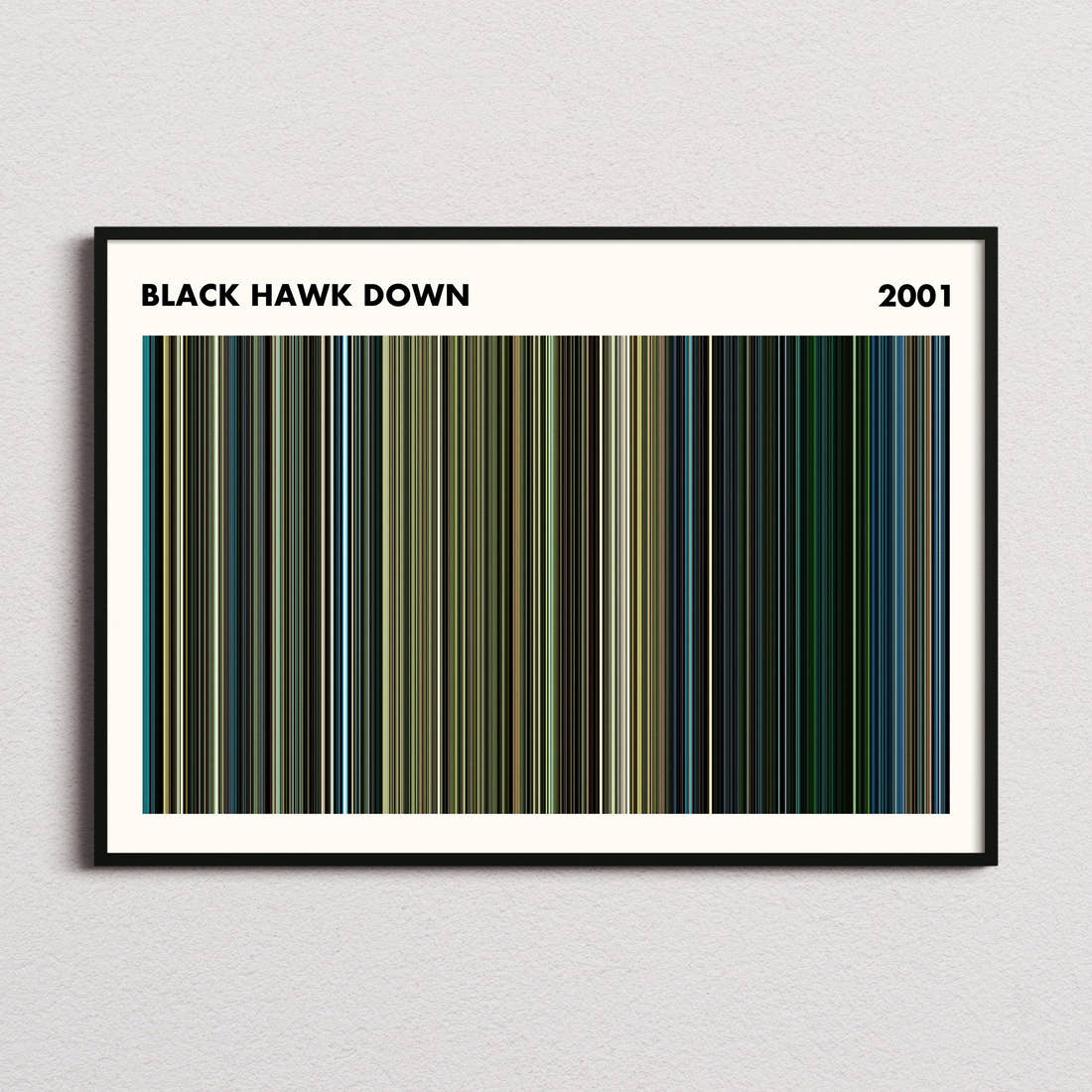 Black Hawk Down Movie Barcode Poster - Simplified