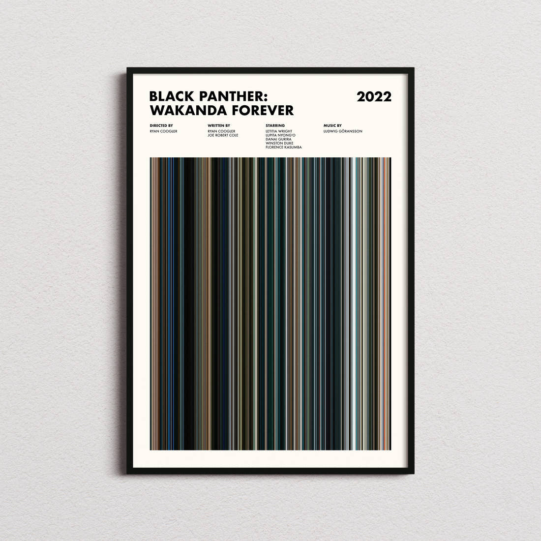 Black Panther: Wakanda Forever Movie Barcode Poster