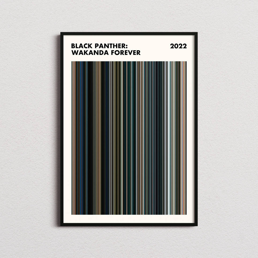Black Panther: Wakanda Forever Movie Barcode Poster - Simplified