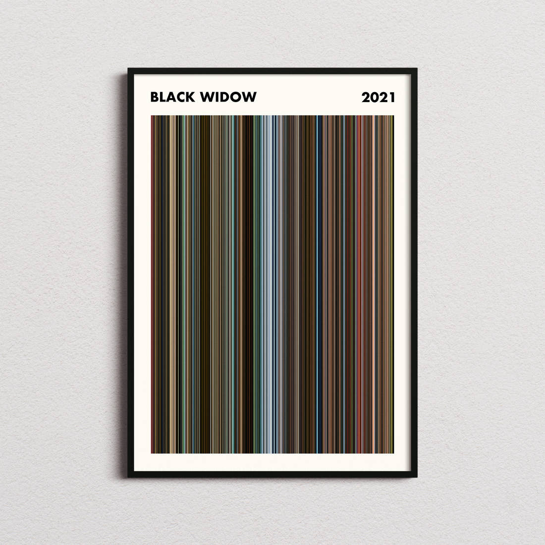 Black Widow Movie Barcode Poster - Simplified
