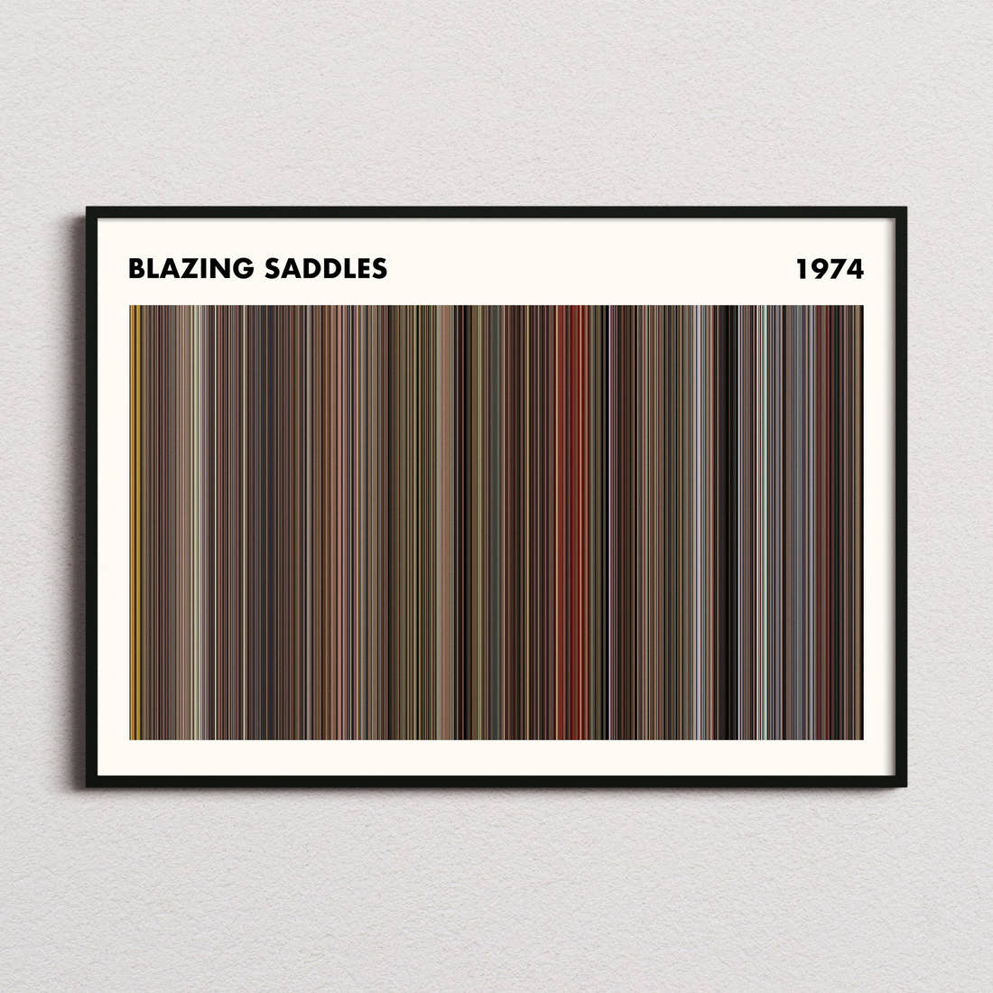 Blazing Saddles Movie Barcode Poster - Simplified