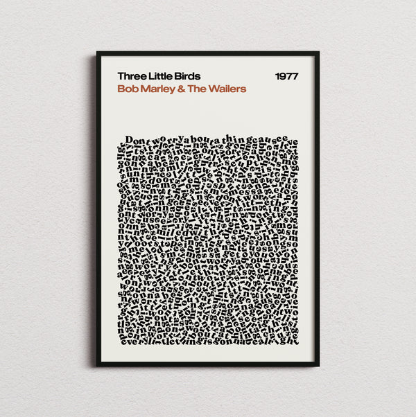 Bob Marley and the Wailers Three Little Birds Lyric Print