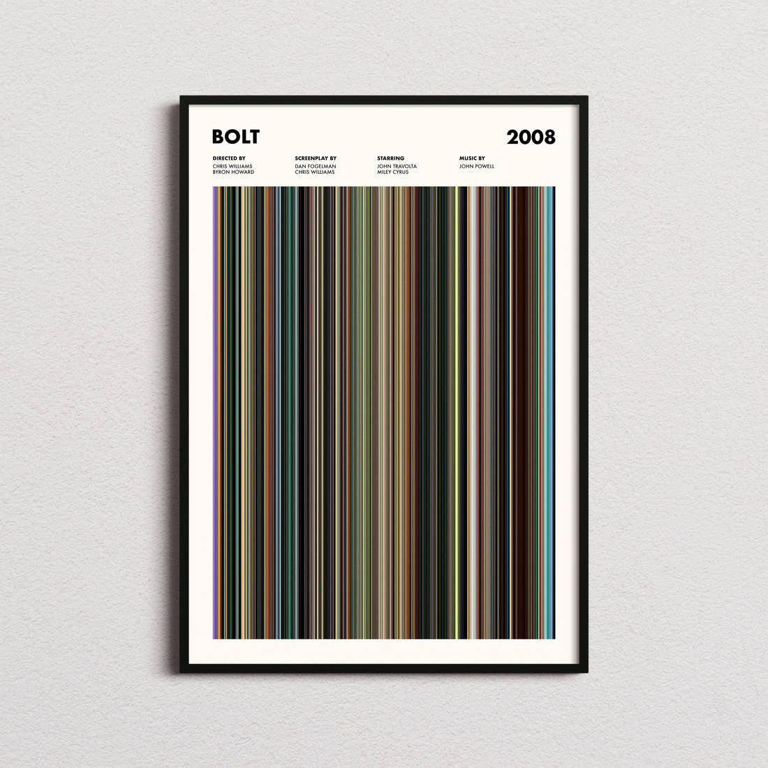 Bolt Movie Barcode Poster