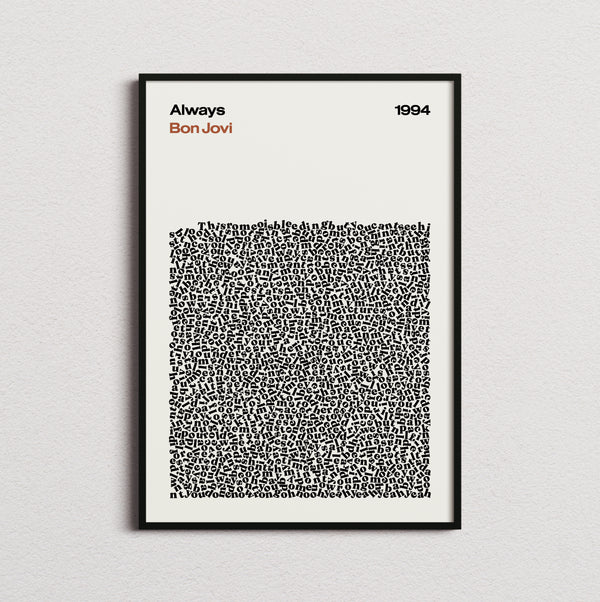 Bon Jovi Always Lyric Print