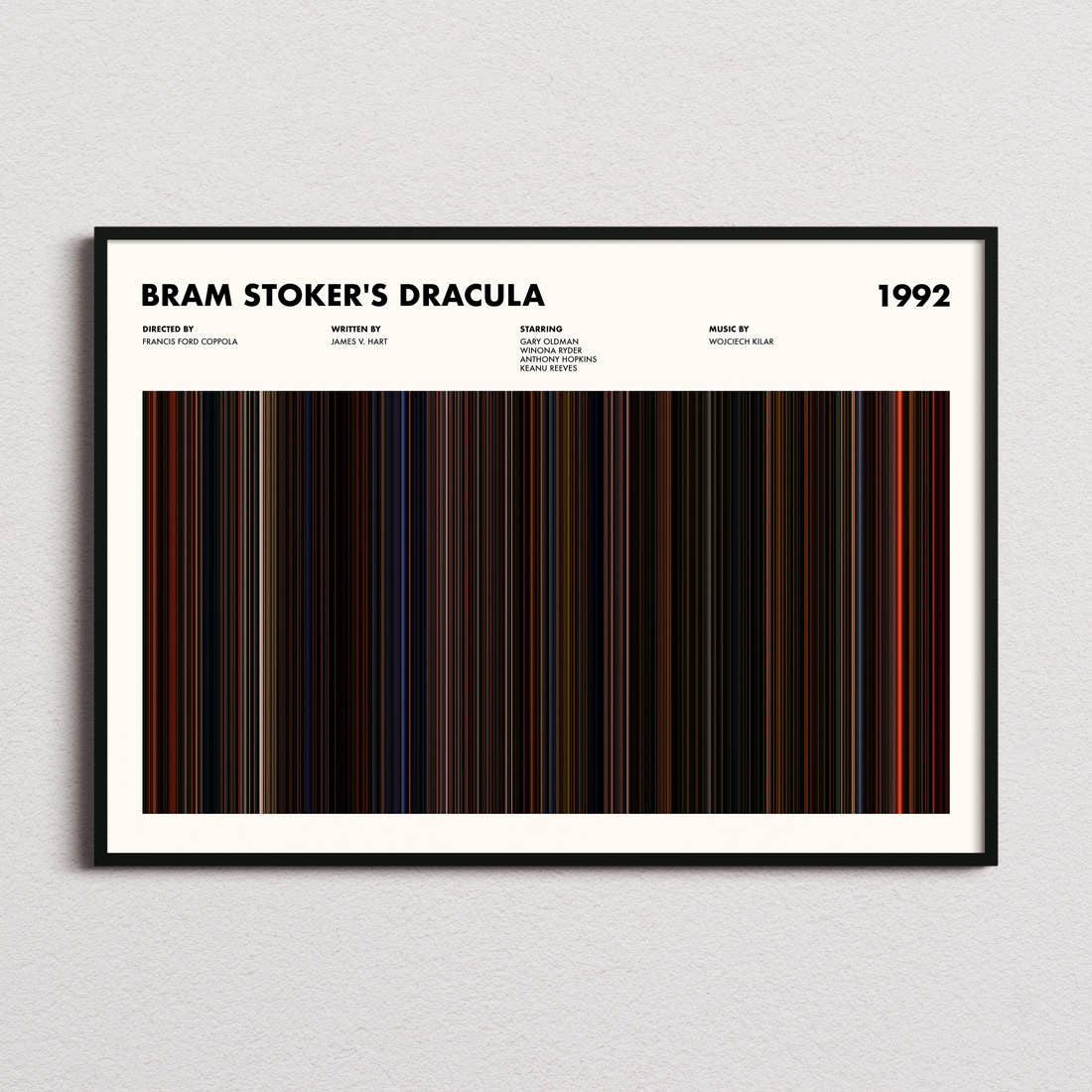 Bram Stoker's Dracula Movie Barcode Poster