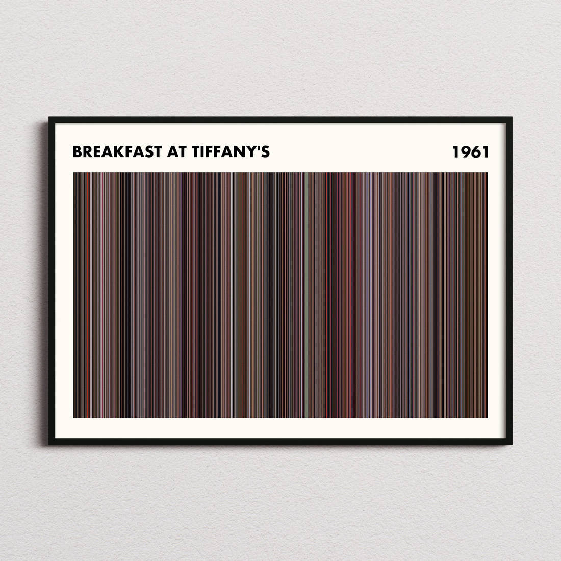 Breakfast at Tiffany's Movie Barcode Poster - Simplified