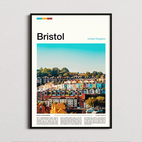Bristol - Colourful Terraced Houses - Travel Print