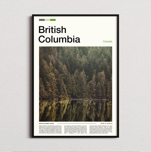 British Columbia - Forest Reflected In Lake - Travel Print