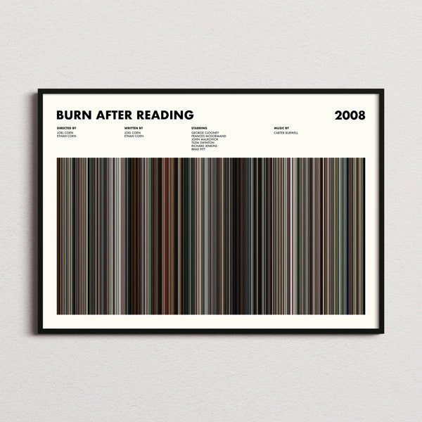 Burn After Reading Movie Barcode Poster