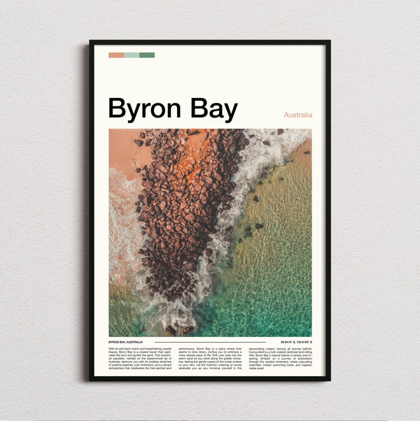 Byron Bay - Rocky Reef From Above - Travel Print