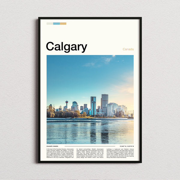 Calgary - Skyline Across The River - Travel Print