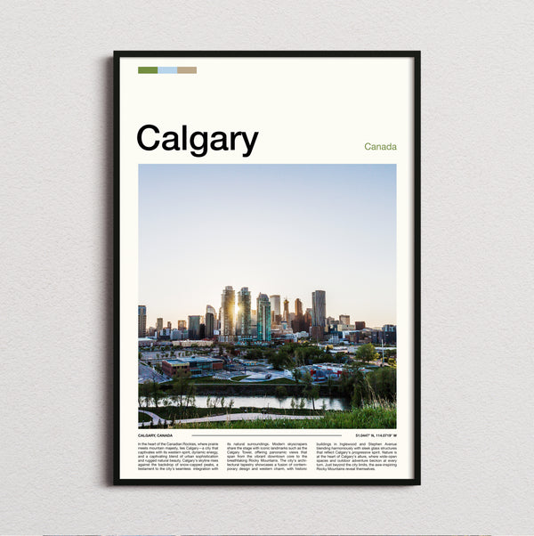 Calgary - Distant Skyline - Travel Print