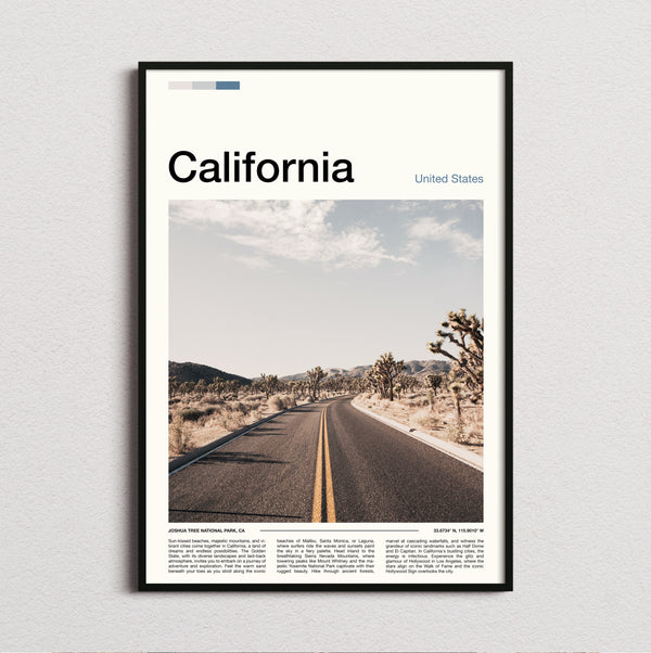 California - Road Through Joshua Trees - Travel Print