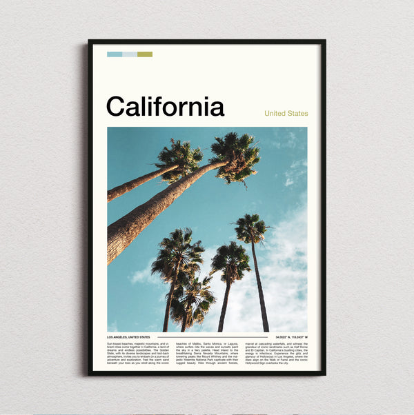 California - Palm Trees From Below - Travel Print
