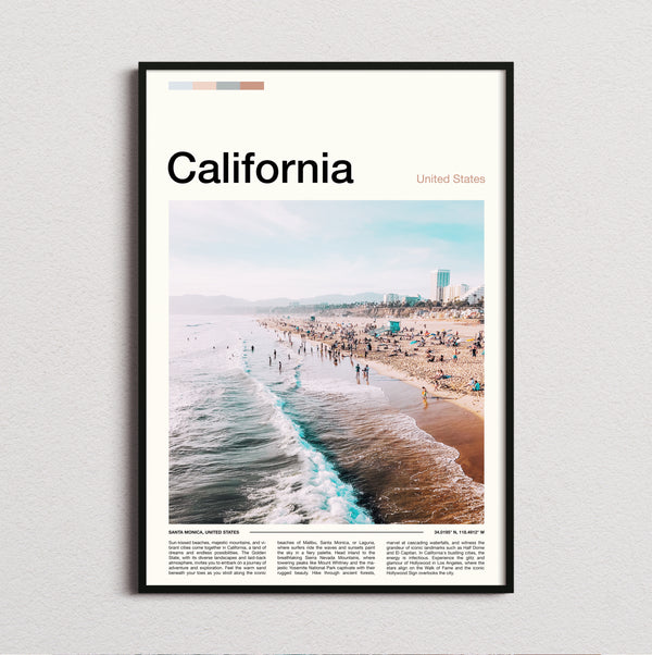 California - Beach From Above - Travel Print