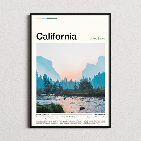 California - Valley And River - Travel Print