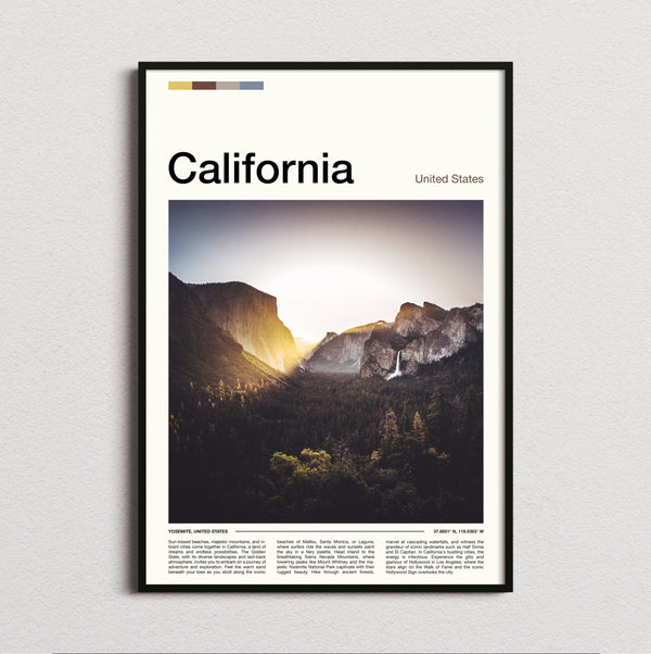 California - El Capitan And Bridalveil Fall - Travel Print