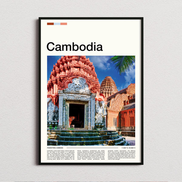 Cambodia - Colourful Temple Entrance - Travel Print