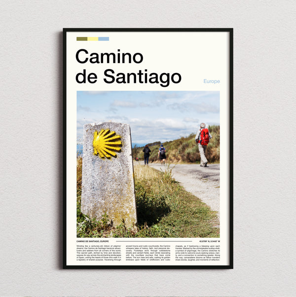 Camino De Santiago - Scallop Shell Waymarker - Travel Print