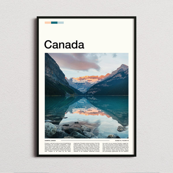 Canada - Mountain Reflection On Lake - Travel Print