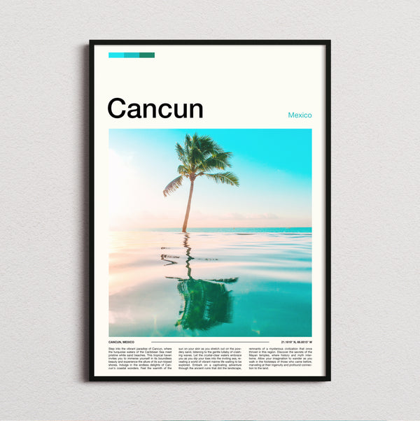 Cancun - Palm Tree Reflection - Travel Print