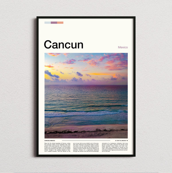 Cancun - Purple Sunset Over The Sea - Travel Print