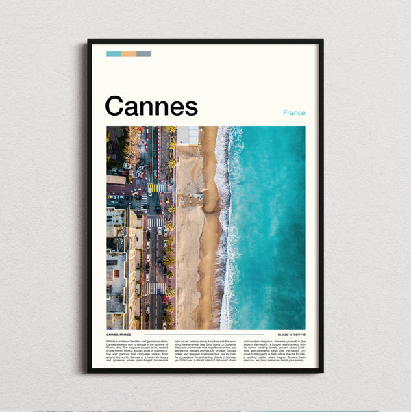 Cannes - Aerial View Of Coastline - Travel Print