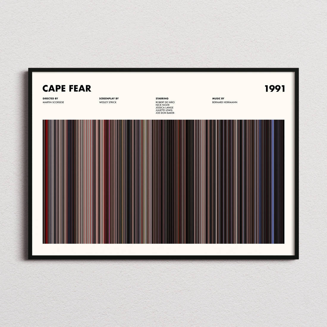Cape Fear Movie Barcode Poster