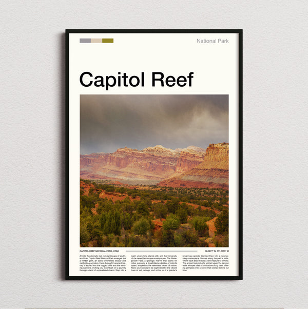 Capitol Reef - Red Rock Cliffs - Travel Print