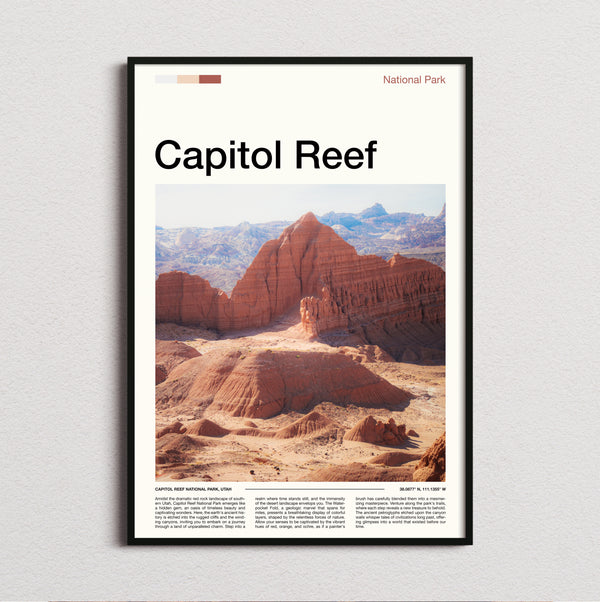 Capitol Reef - Eroded Red Cliffs - Travel Print