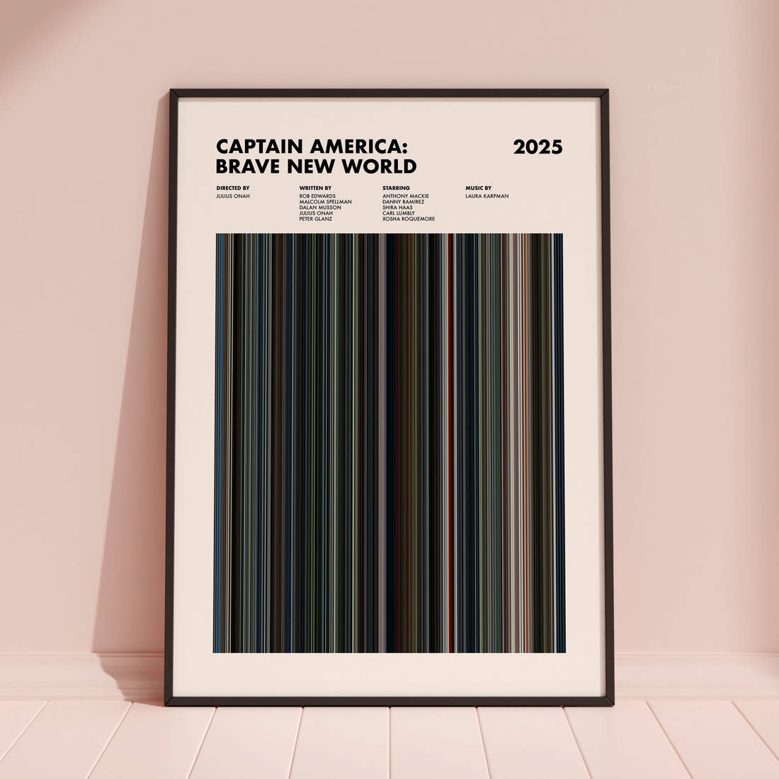 Captain America: Brave New World Movie Barcode Poster