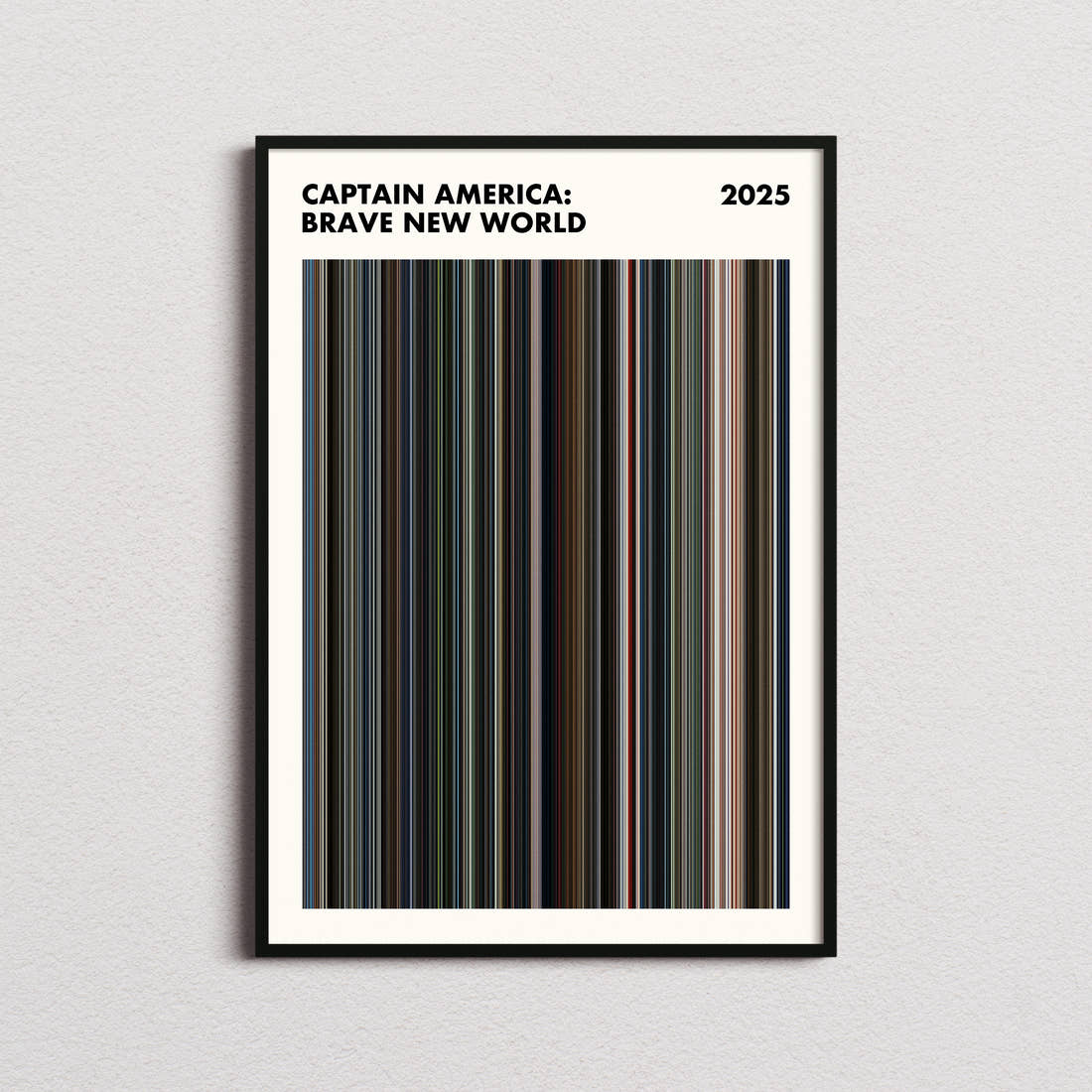 Captain America: Brave New World Movie Barcode Poster - Simplified