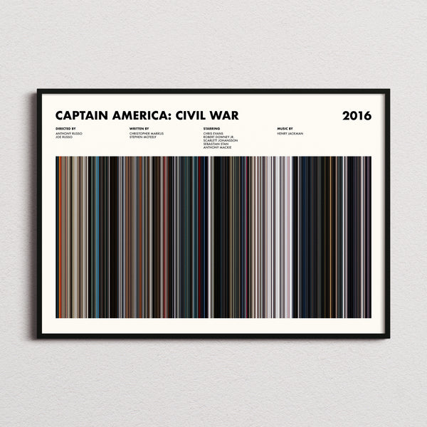 Captain America: Civil War Movie Barcode Poster