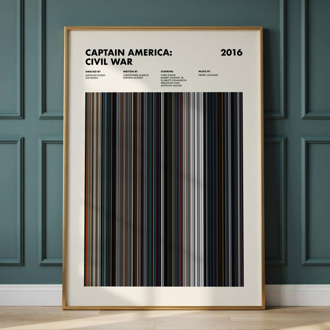 Captain America: Civil War Movie Barcode Poster