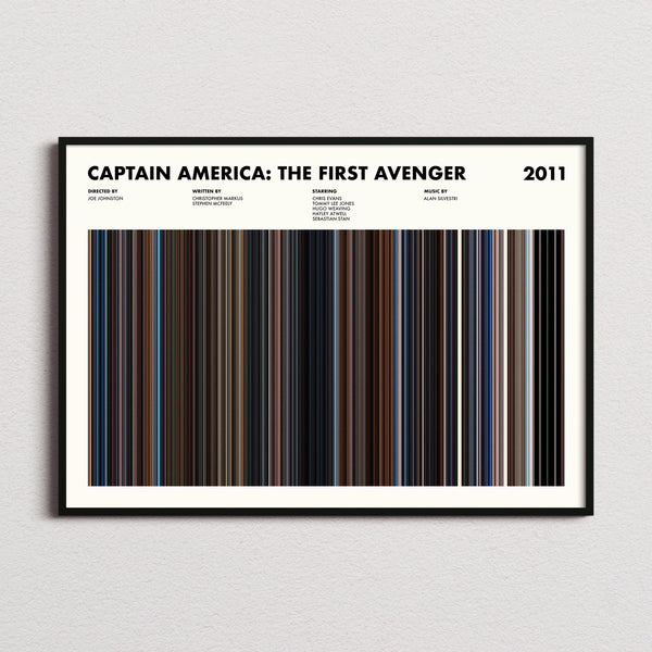 Captain America the First Avenger Movie Barcode Poster